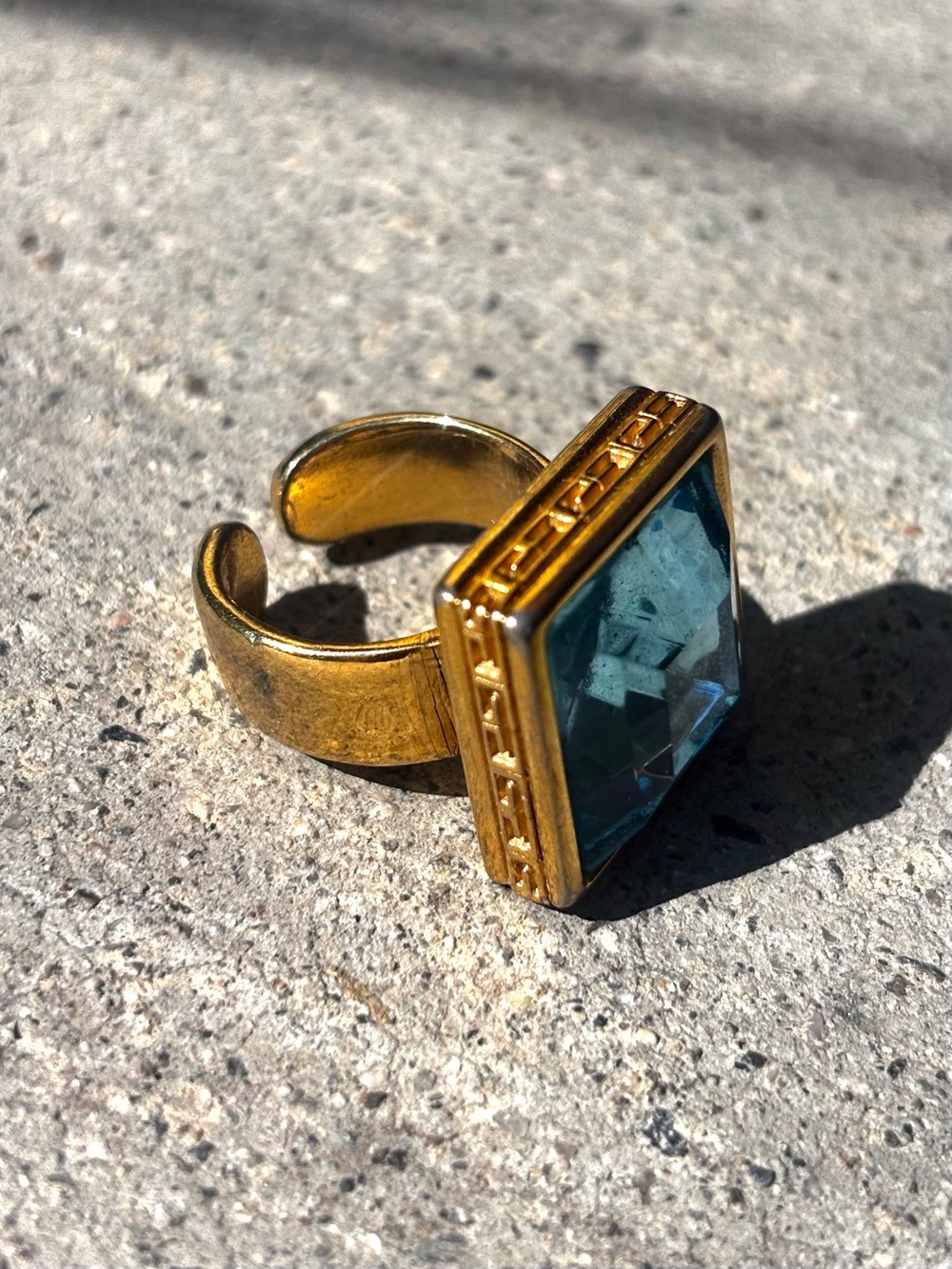 Vintage Givenchy Greek Key Cocktail Ring
